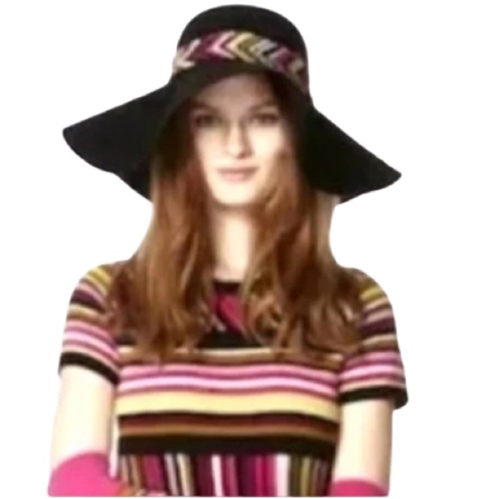Missoni Black 100% Wool Flop Hat